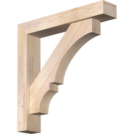Ekena Millwork Balboa Block Smooth Bracket w/ Offset Brace, Douglas Fir, 5 1/2"W x 30"D x 30"H BKT0604X30X30BOA05SDF